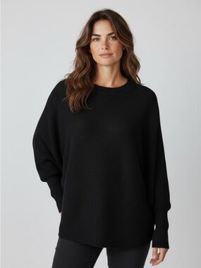 CARMEN by MARC VALVO ladies pull over a crewneck long sleeve black sweater MED